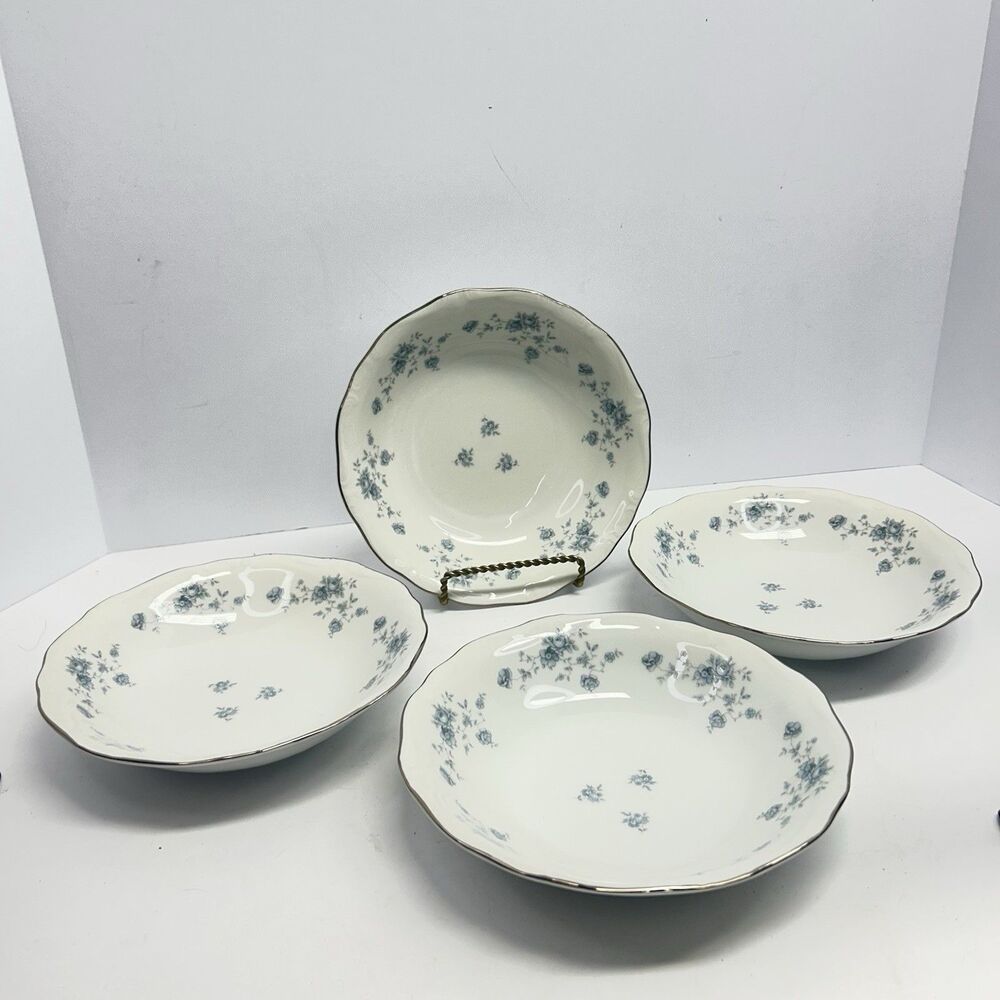 4 Johann Haviland "Blue Garland" 7.5" Soup or Cereal Bowls - Fine China